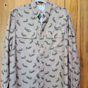 Ocean Cost Patterned Button-Up Shirt